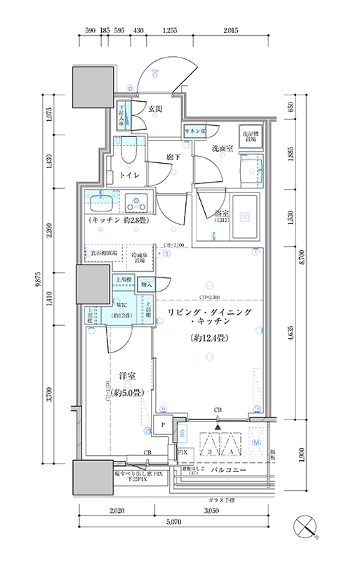 中央区勝どきのマンションの間取り