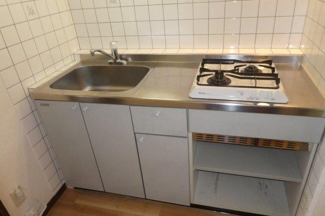 キッチン　2口ガスコンロ付きシステムキッチン