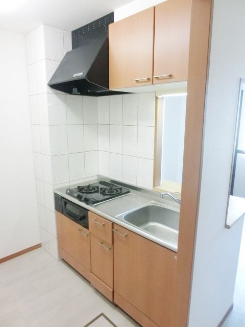 キッチン　２口コンロのシステムキッチン