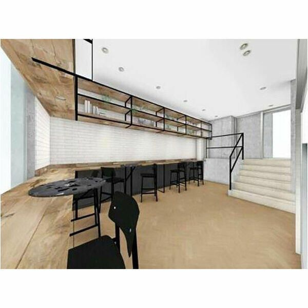 エントランス　共用部分にリモートワークスペース&コミュニティスペース