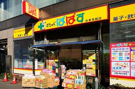 ドラックストア　どらっぐぱぱす台東鳥越店（ドラッグストア）まで499m