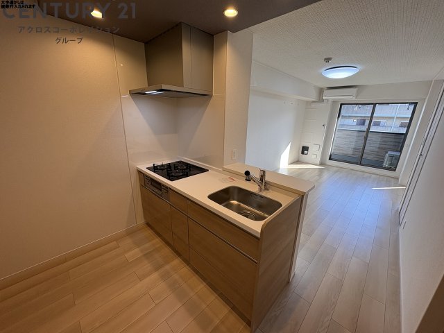 キッチン　3口ガスコンロつきでお料理が捗ります！