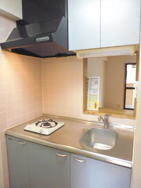 キッチン　１口ガスコンロ付の対面キッチン