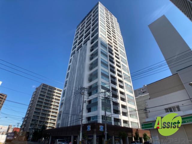 建物外観　札幌市中央区南３条東「ラフィネタワー札幌南３条」
