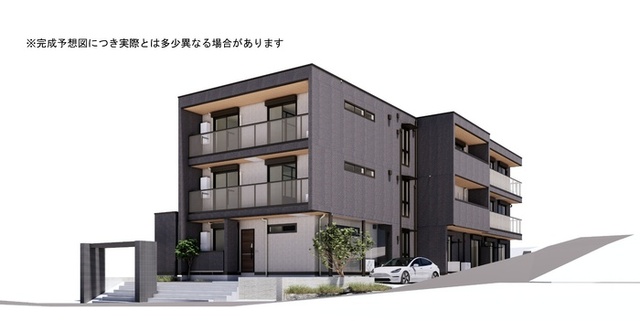 建物外観　２０２６年１１月に完成予定の新築アパート（外観パース）