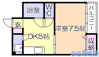 ＪＲ鹿児島本線 久留米駅 徒歩30分 4階建 築41年の間取り写真