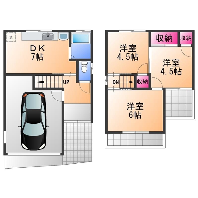 堺市中区辻之戸建の間取り写真