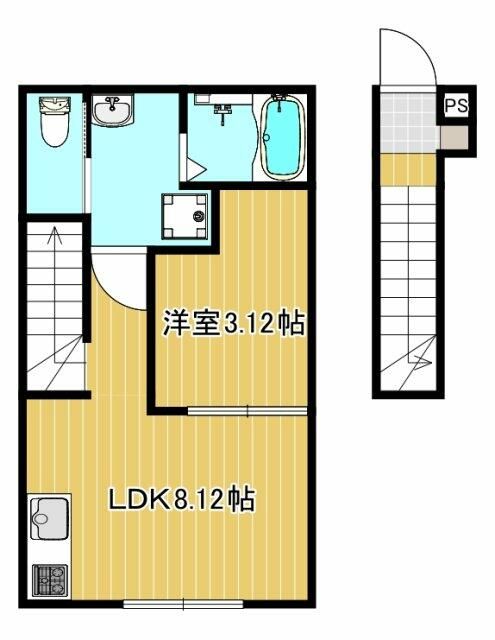 仙台市地下鉄南北線 黒松駅 徒歩18分 2階建 築1年の間取り写真