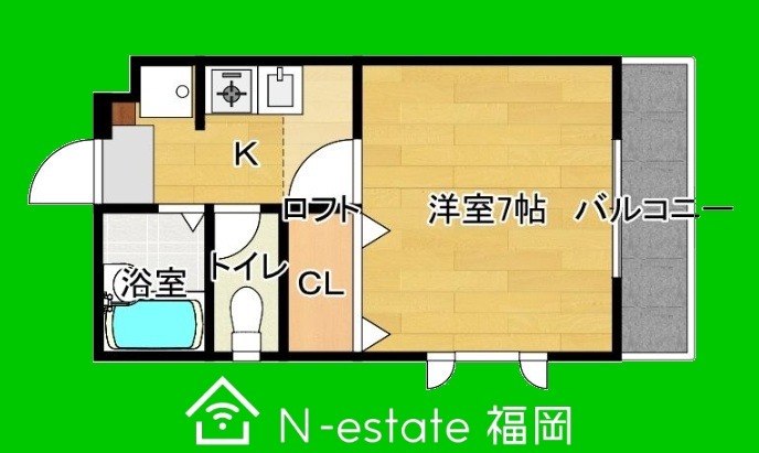 地下鉄空港線 西新駅 徒歩15分 3階建 築33年の間取り写真