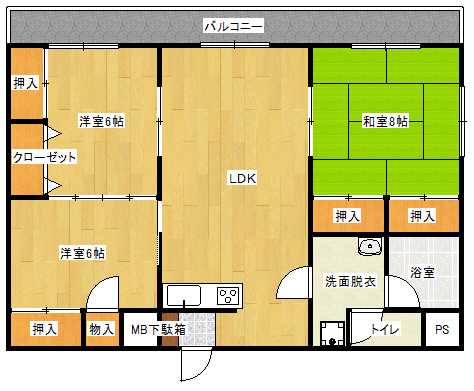 足立区綾瀬のマンションの間取り