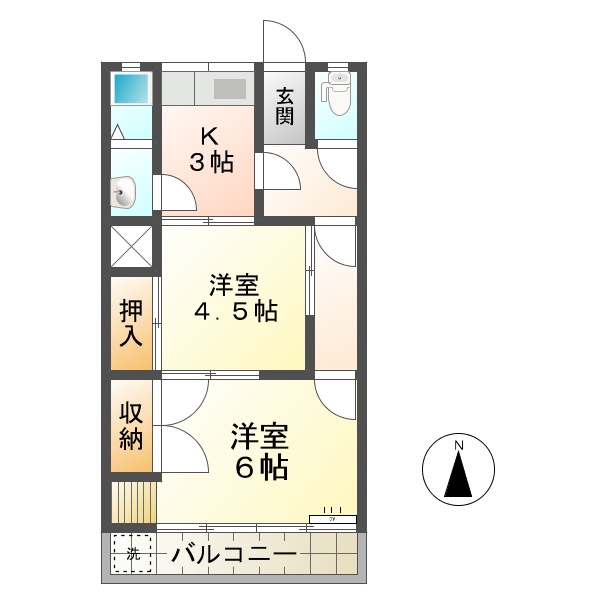 網干コーポの間取り