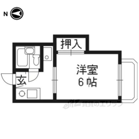 宇治市木幡のアパートの間取り