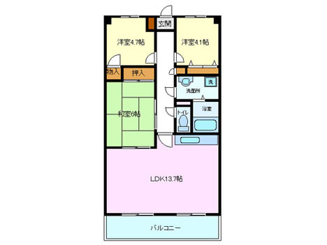 【三島市壱町田のマンションの間取り】