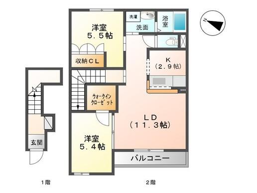 市原市青柳のアパートの間取り