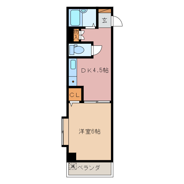 津市東丸之内のマンションの間取り