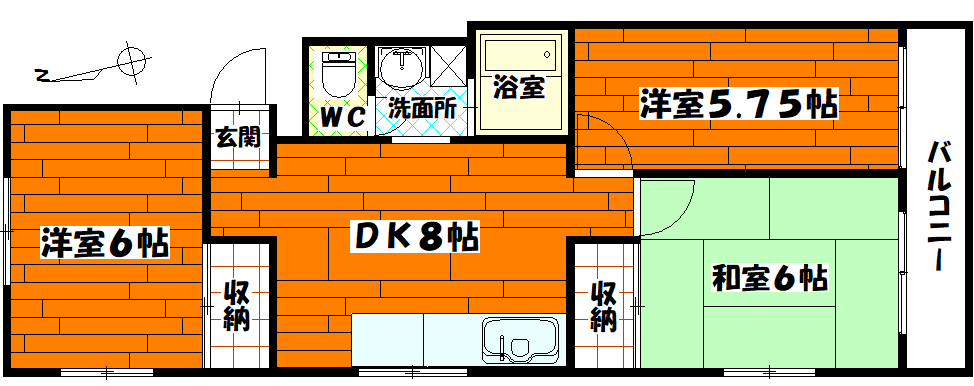 広島市南区宇品御幸のマンションの間取り