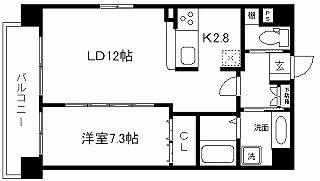 京都市下京区材木町のマンションの間取り