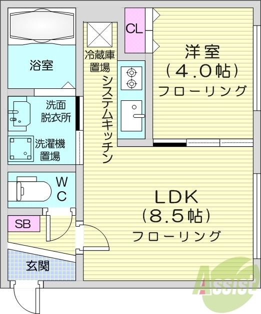 【ラフィーネ澄川3の間取り】