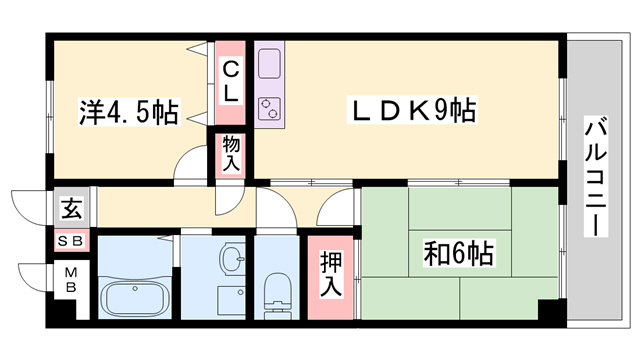 神戸市西区伊川谷町潤和のマンションの間取り