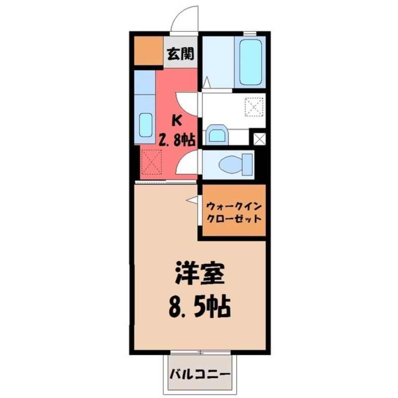 古河市中央町のアパートの間取り