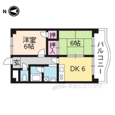 城陽市富野のマンションの間取り