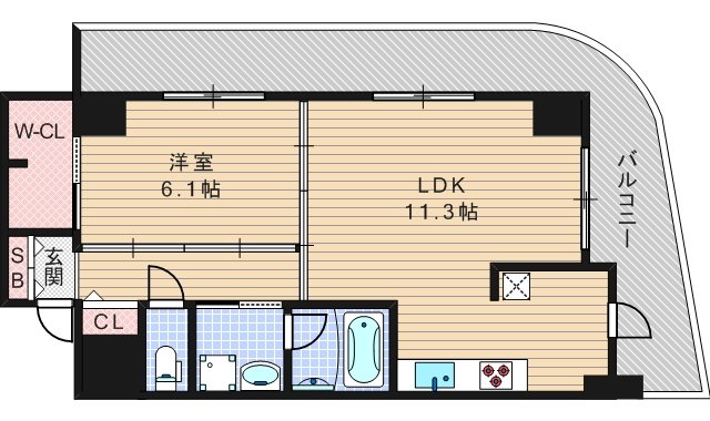 カスタリアタワー肥後橋の間取り