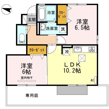 高松市上林町のアパートの間取り