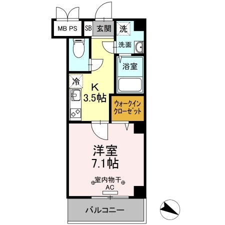 郡山市大槻町のマンションの間取り