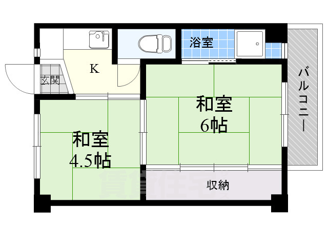 ビレッジハウス茨木1号棟の間取り