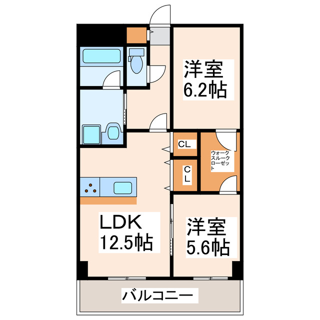 熊本市中央区帯山のマンションの間取り