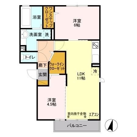 八潮市大字大原のアパートの間取り