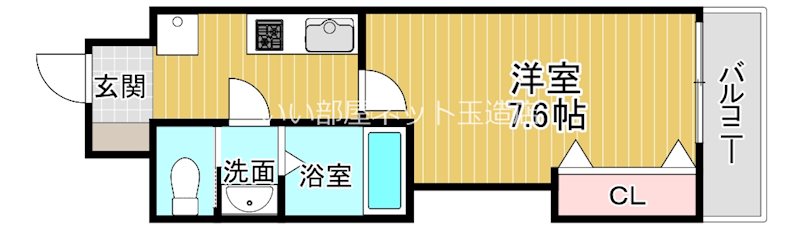 東大阪市長堂のマンションの間取り