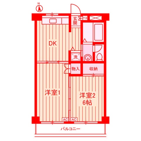 横浜市神奈川区新子安のマンションの間取り