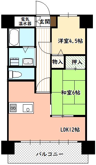 揖保郡太子町鵤のマンションの間取り