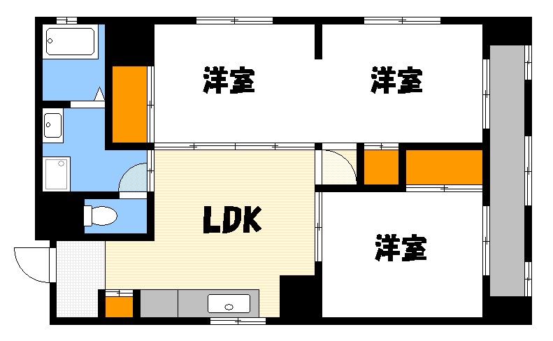 【広島市中区千田町のマンションの間取り】