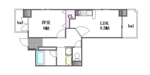 広島市中区大手町のマンションの間取り