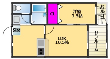 Flora S.E 12thの間取り