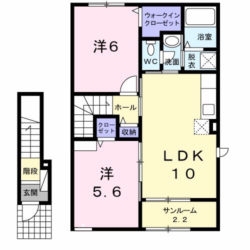 北蒲原郡聖籠町大字網代浜のアパートの間取り