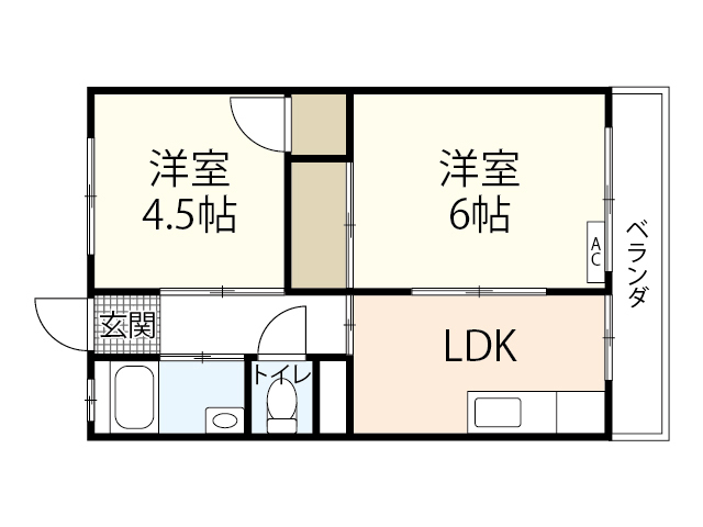 広島市安佐南区相田のマンションの間取り