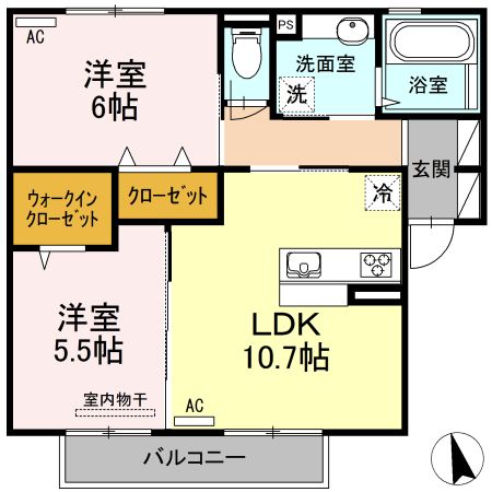 ソレイユ　ルヴァン　B棟の間取り