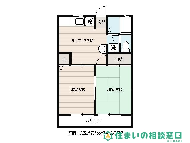 岡崎市真伝町のアパートの間取り