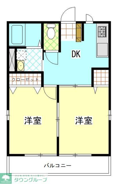 比企郡滑川町大字月輪のアパートの間取り