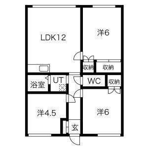 札幌市西区西野五条のアパートの間取り