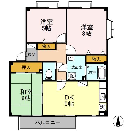 カルムハイツＭ　A棟の間取り