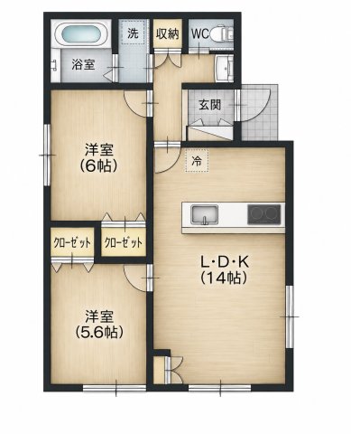 ＪＲ両毛線 新前橋駅 徒歩22分 2階建 築2年の間取り写真
