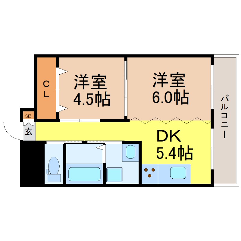 地下鉄桜通線 車道駅 徒歩1分 4階建 築52年の間取り写真
