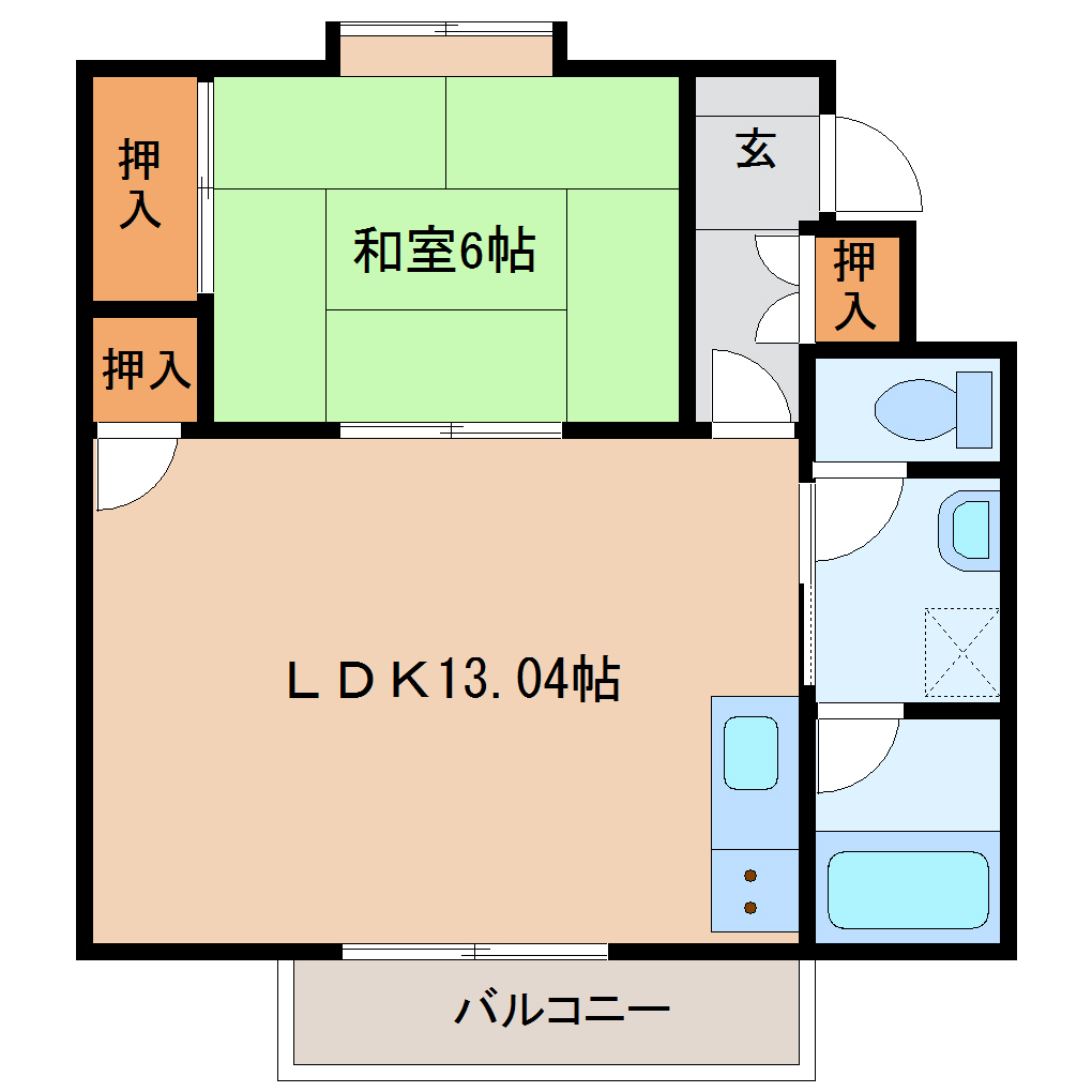 新潟市中央区浜浦町のマンションの間取り