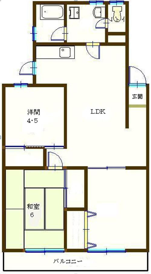 徳島市北矢三町のマンションの間取り