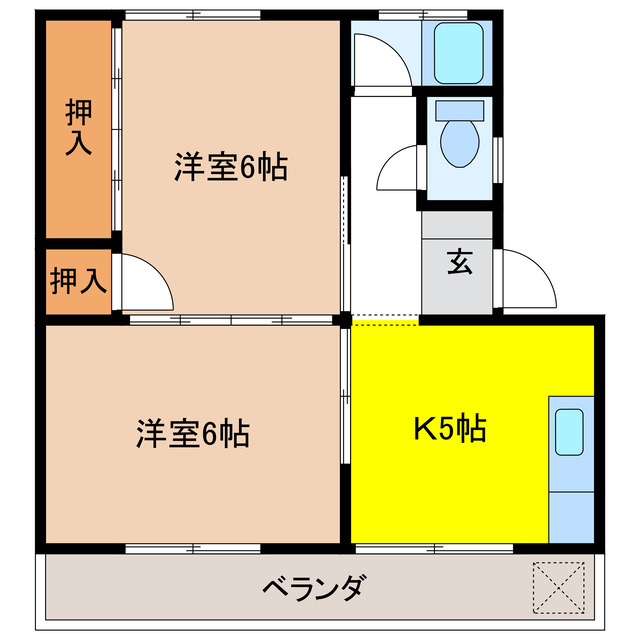 岐阜市日置江のマンションの間取り