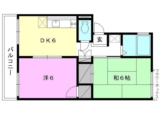 松山市水泥町のアパートの間取り